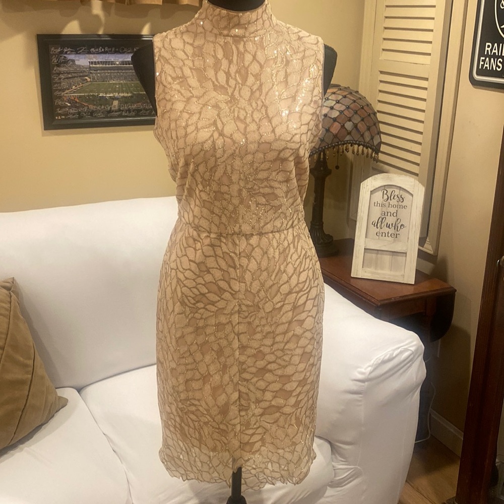 Betsey Johnson Gold Sleeveless Dress